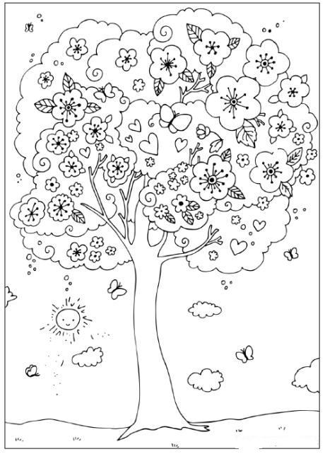 Plansa de colorat cu Primavara 58 84